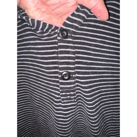 American Eagle Outfitters Vintage Y2K Striped Long Sleeve Hooded Henley Y2K XL - Picture 8 of 8